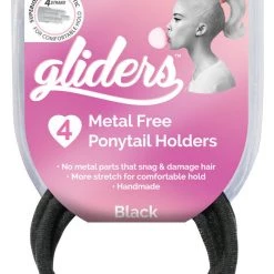 New Gliders Premium Metal Free Ponytail Holders 4pk