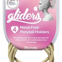 New Gliders Premium Metal Free Ponytail Holders 4pk