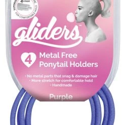 New Gliders Premium Metal Free Ponytail Holders 4pk