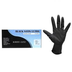 New Robert De Soto Black Satin Ultra Reusable Gloves