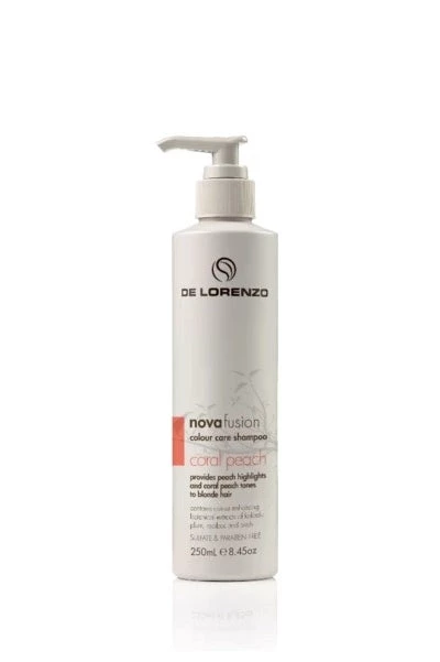 New De Lorenzo Novafusion Colour Care Shampoo Coral Peach 3 New De Lorenzo Novafusion Colour Care Shampoo Coral Peach