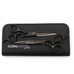 New Global Scissors Raven Cutting Scissor And Thinner Bundle - Black