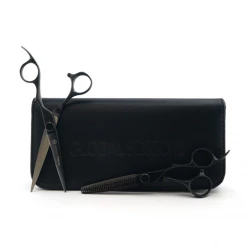 New Global Scissors Midnight Cutting Scissor And Thinner Bundle - Matte Black