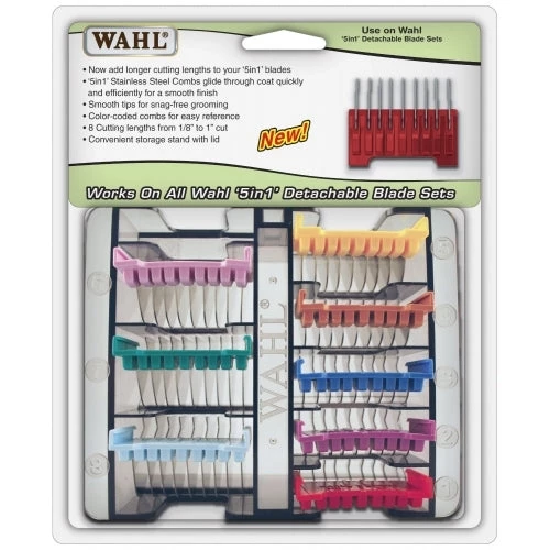 New Wahl Stainless Steel Comb Attachment Set For 5 In 1 Blades 3 New Wahl Stainless Steel Comb Attachment Set For 5 In 1 Blades