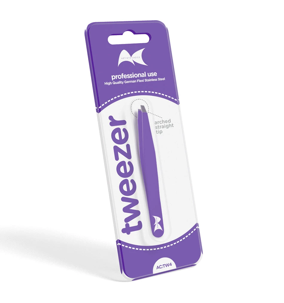 Artists Choice Arched Straight Tip Tweezer Dark Purple New 3 Artists Choice Arched Straight Tip Tweezer Dark Purple New
